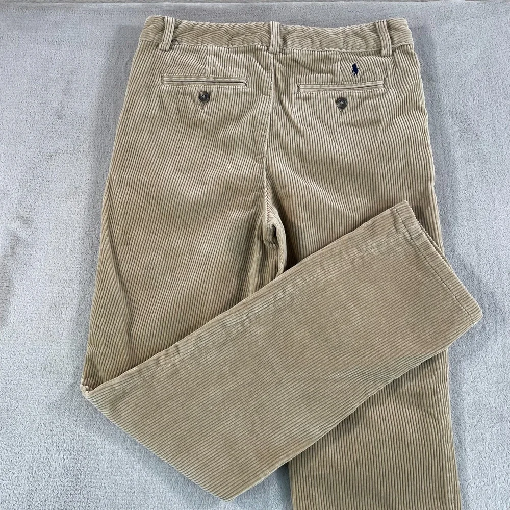 Polo Ralph Lauren Cord‎ Corduroy Pants Trousers Women 28x29 (Tag 16) Beige Pony